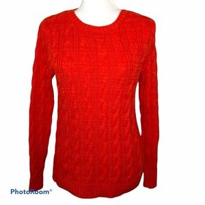 Lands End cable knit sweater drifter size small